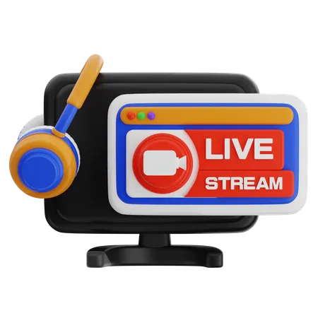 Live Stream  3D Icon