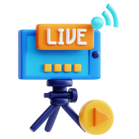 Live Stream  3D Icon