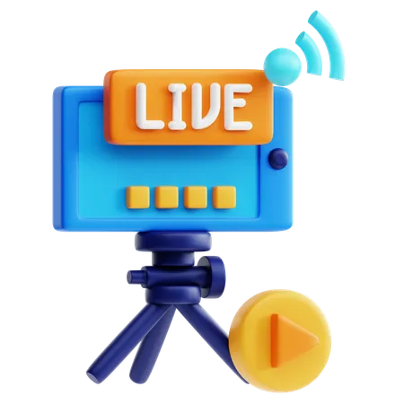 Live Stream  3D Icon