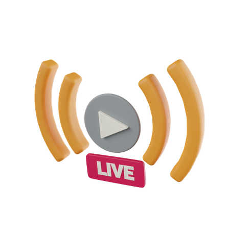 Live Stream 3D Icon