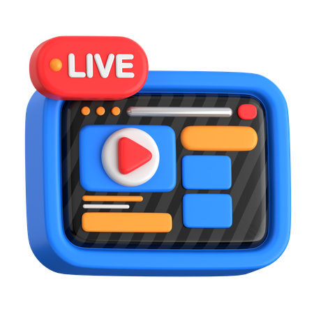 Live Stream On Platform  3D Icon