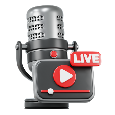 Live Stream Podcast  3D Icon