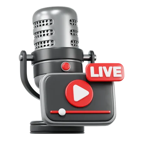 Live Stream Podcast  3D Icon