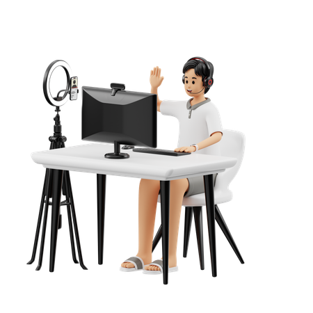 Live Streamer  3D Illustration