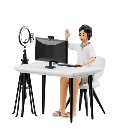 Live Streamer  3D Illustration