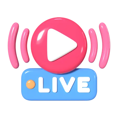 This Is Live Streaming 3 D Render Illustration Icon It Comes As A High Resolution PNG File Isolated On A Transparent Background The Available 3 D Model File Formats Include BLEND OBJ FBX And GLTF 3D Icon