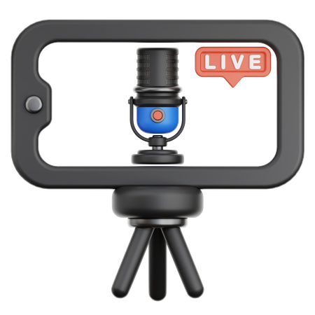 生放送  3D Icon
