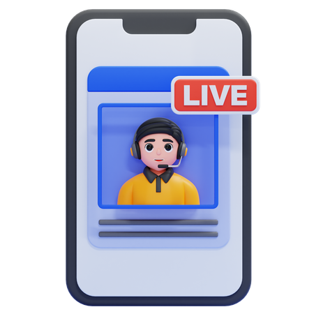 Live Streaming  3D Icon