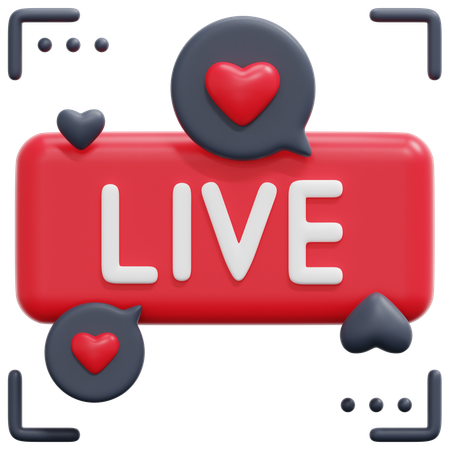 Live Streaming  3D Icon