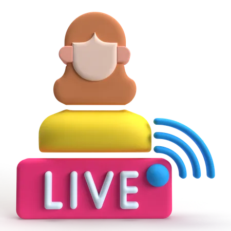 Live Streaming  3D Icon