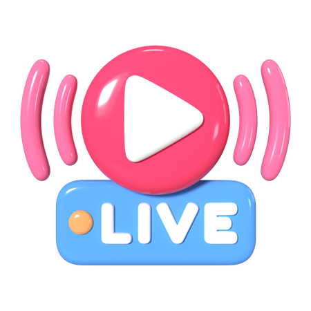 Live Streaming  3D Icon