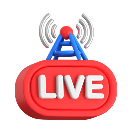 Live Streaming  3D Icon