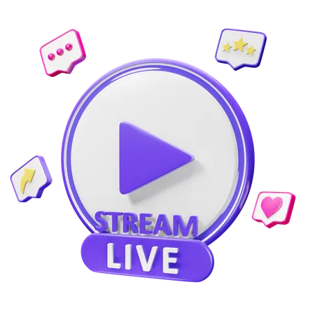 Live Streaming  3D Icon