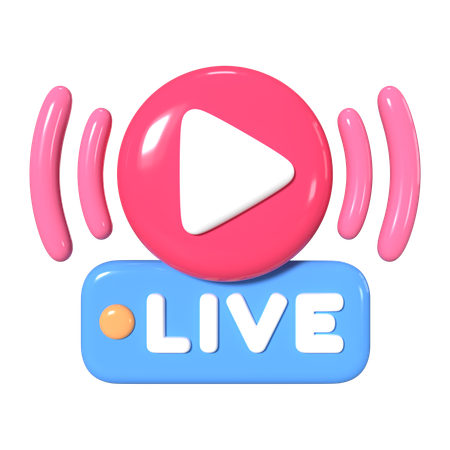 Live Streaming  3D Icon