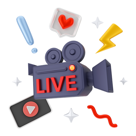 Live streaming  3D Illustration