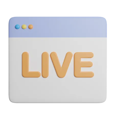 Live Streaming Website 3D Icon