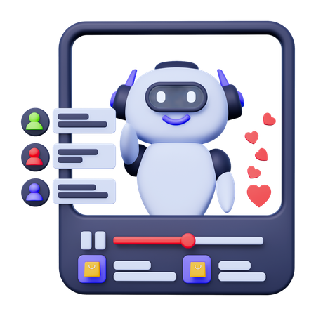 Live Streaming Automatic  3D Icon