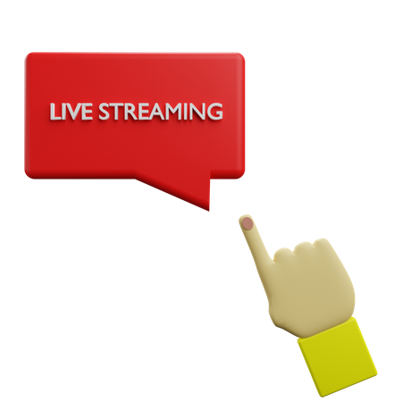 Live streaming bubble clicking by hand  3D Icon