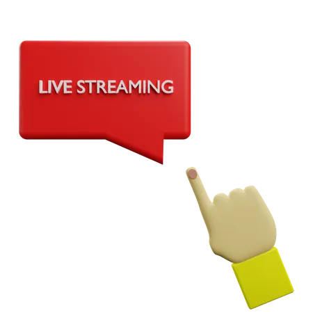 Live streaming bubble clicking by hand  3D Icon