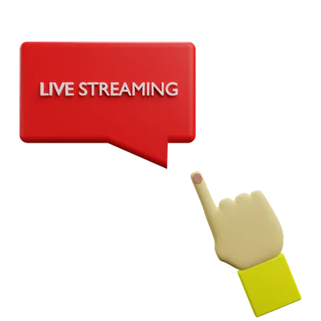 Live streaming bubble clicking by hand 3D Icon