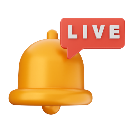 Live Streaming Notification Bell  3D Icon