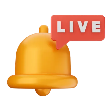 Live Streaming Notification Bell  3D Icon