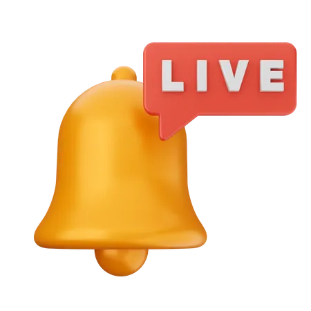 Live Streaming Notification Bell  3D Icon