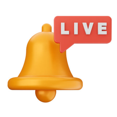 Live Streaming Notification Bell  3D Icon