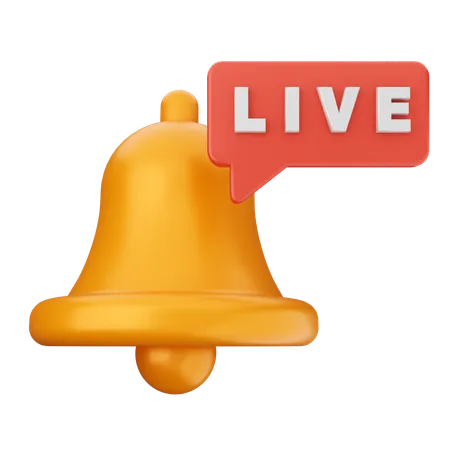 Live Streaming Notification Bell  3D Icon