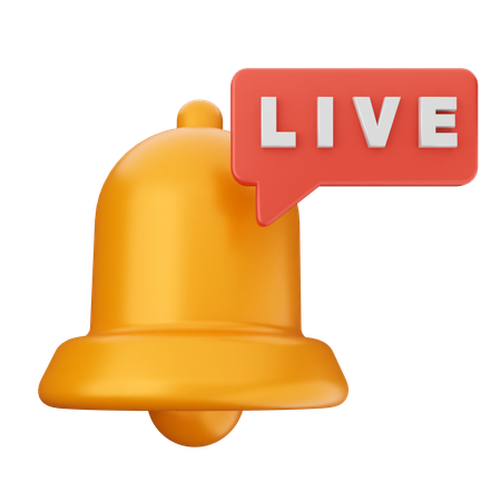 Live Streaming Notification Bell  3D Icon