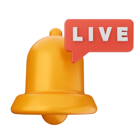 Live Streaming Notification Bell  3D Icon