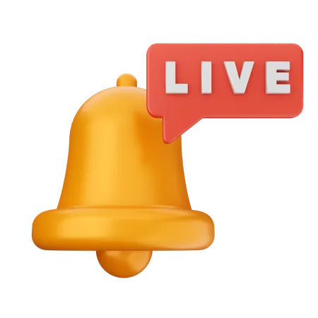 Live Streaming Notification Bell  3D Icon