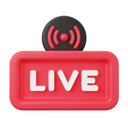 Live Streaming Overlay 3 D Illustration 3D Icon
