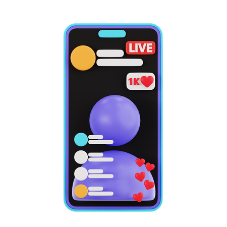 라이브 스트리밍 프로모션  3D Icon