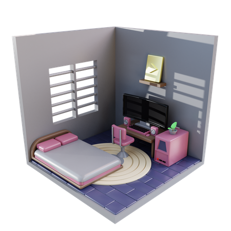 Live Streaming Room 3D Icon