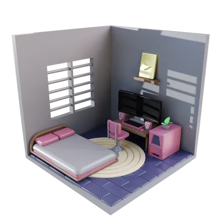Live Streaming Room 3D Icon