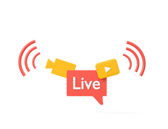 Live streaming Social media  3D Icon