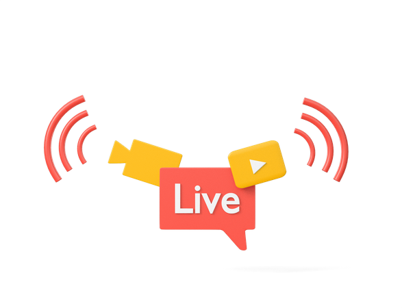 Live streaming Social media 3D Icon