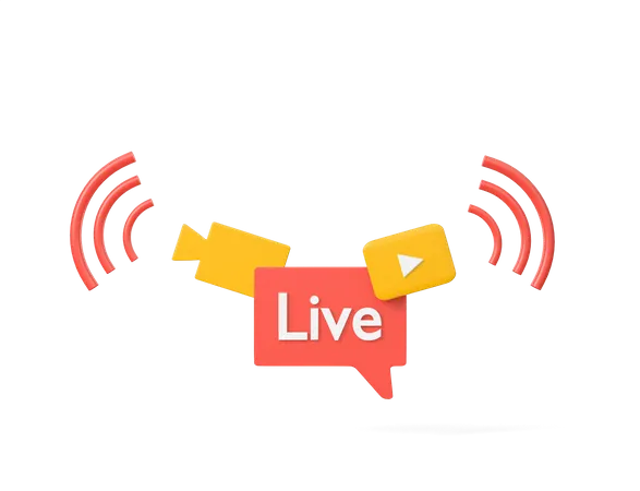 Live streaming Social media 3D Icon