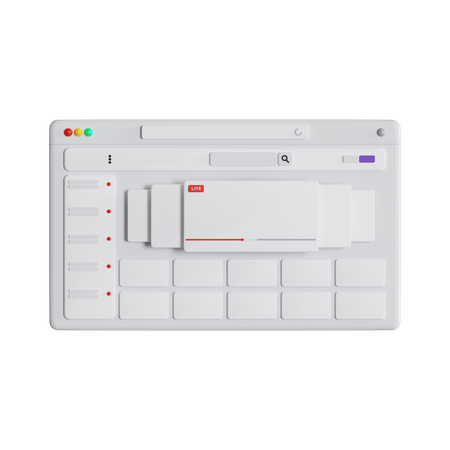 Live Streaming Website  3D Icon