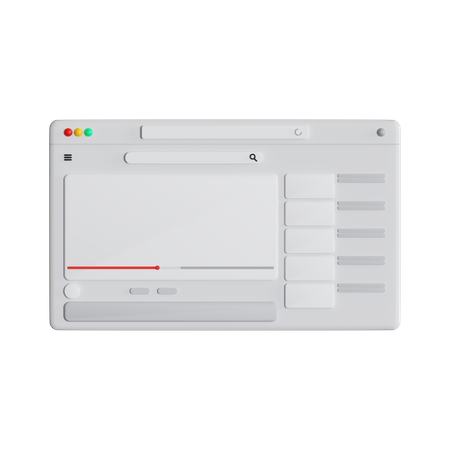 Live Streaming Website  3D Icon