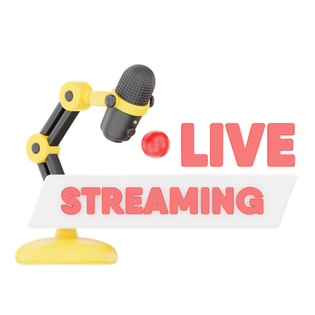 Live Streaming with Mic  3D Icon