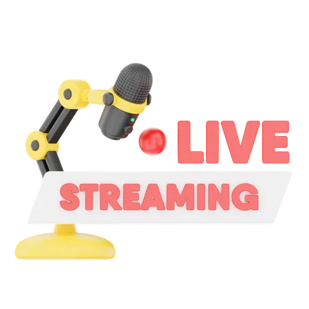 Live Streaming with Mic  3D Icon