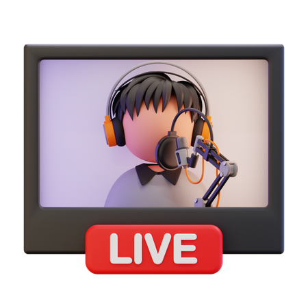 Live-Übertragung  3D Icon