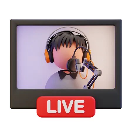 Live-Übertragung  3D Icon