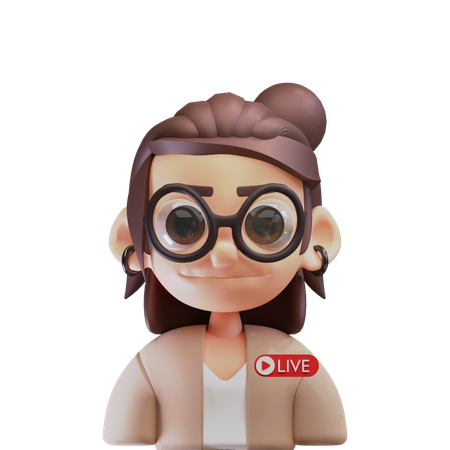 Livestreamer Girl  3D Icon