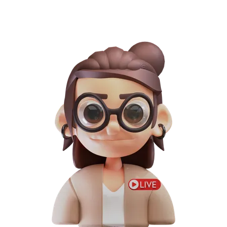 Livestreamer Girl  3D Icon