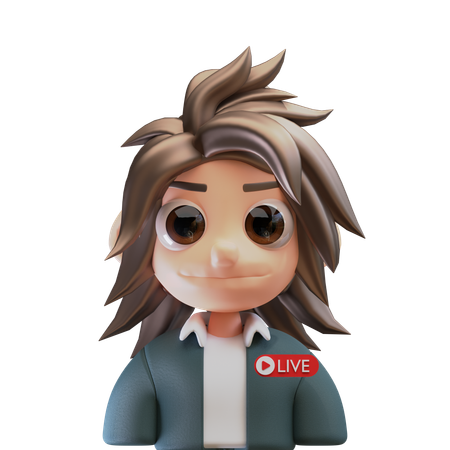 Livestreamer Man  3D Icon