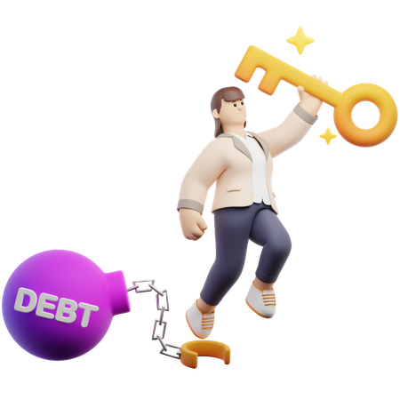 Living Debt-Free Life  3D Icon