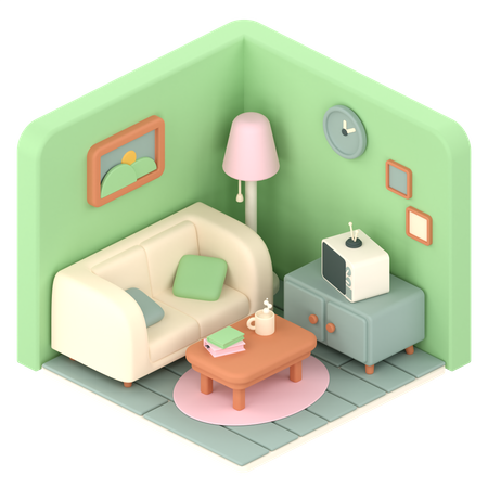 Living Room  3D Illustration